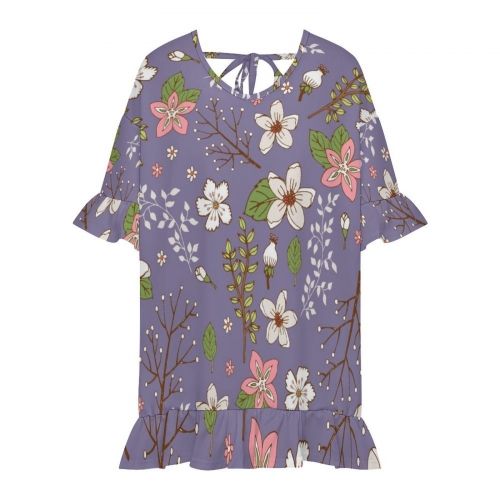 Women's Ruffled Chiffon Beach Cover-Up Dress