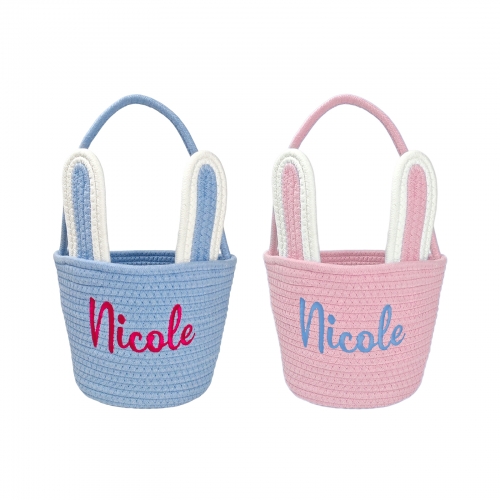 Custom Embroidered Easter Bunny Basket