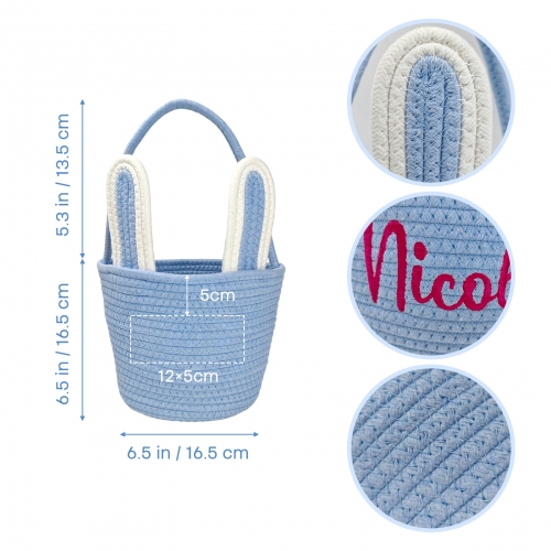 Custom Embroidered Easter Bunny Basket