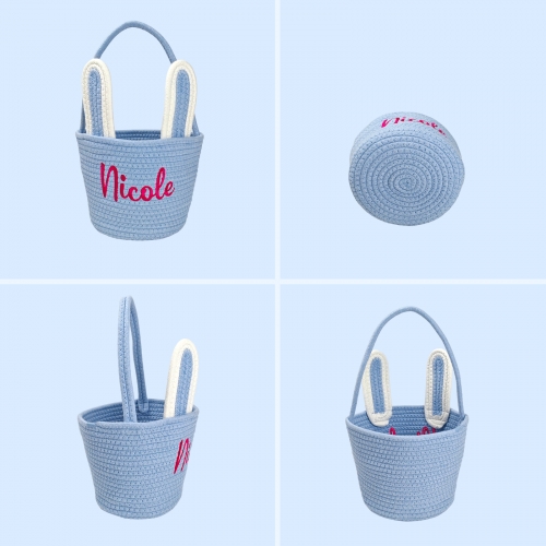 Custom Embroidered Easter Bunny Basket