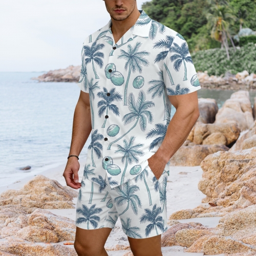 Men's Hawaiian Shirt & Shorts Set (Model Sets 26)
