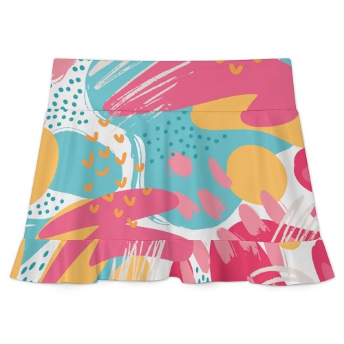 Women's Anti-Exposure Ruffled Yoga Skirt