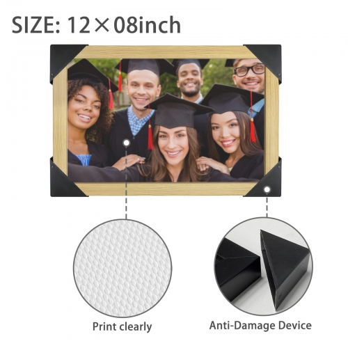 Natural Wood Framed Art Print 12" x 8" | Ships from USA