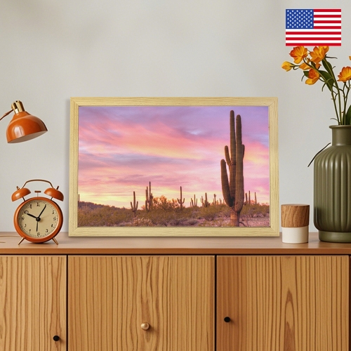Natural Wood Framed Art Print 18" x 12" | Ships from USA