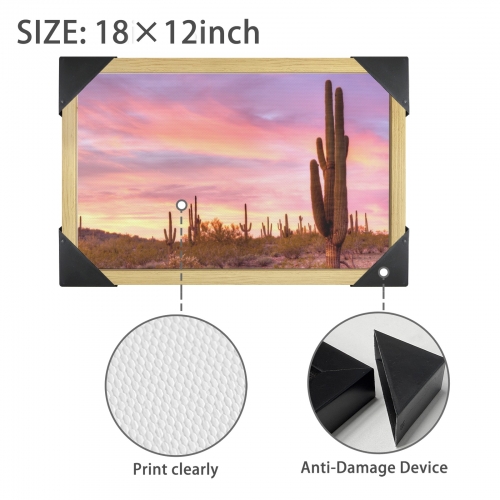 Natural Wood Framed Art Print 18" x 12" | Ships from USA