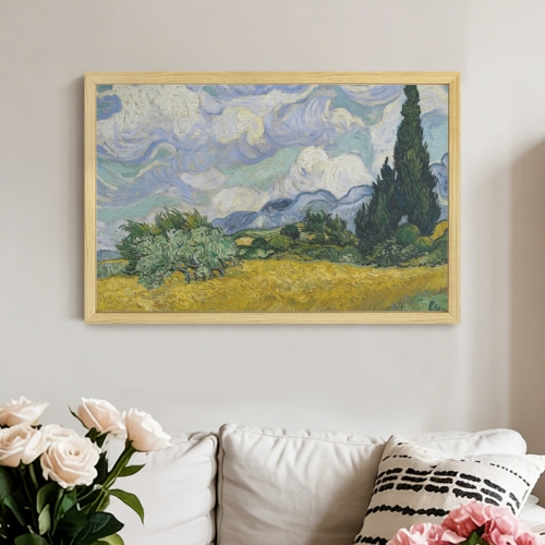 Natural Wood Framed Art Print 30" x 20" | Ships from USA