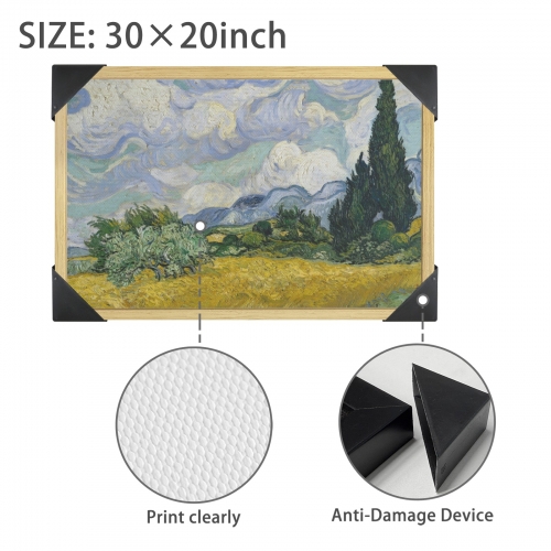 Natural Wood Framed Art Print 30" x 20" | Ships from USA