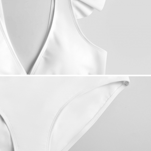 Women's V-neck Ruffle Sleeve One Piece Swimsuit