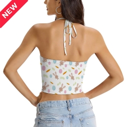 Women's Halter Neck Crop Tank Top