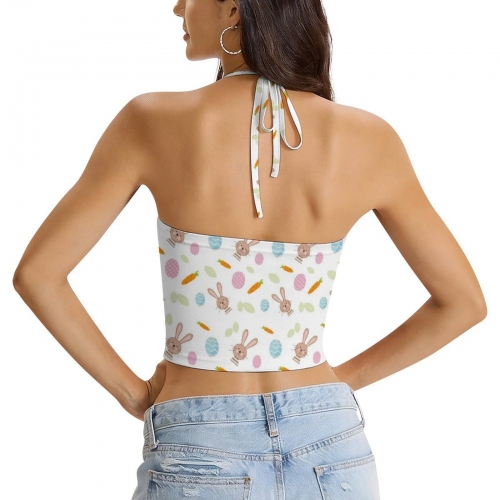 Women's Halter Neck Crop Tank Top