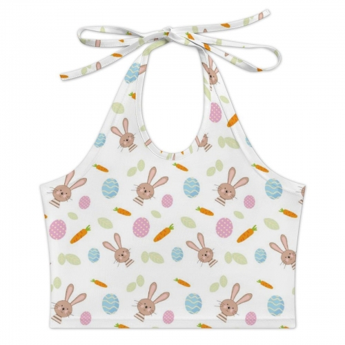 Women's Halter Neck Crop Tank Top