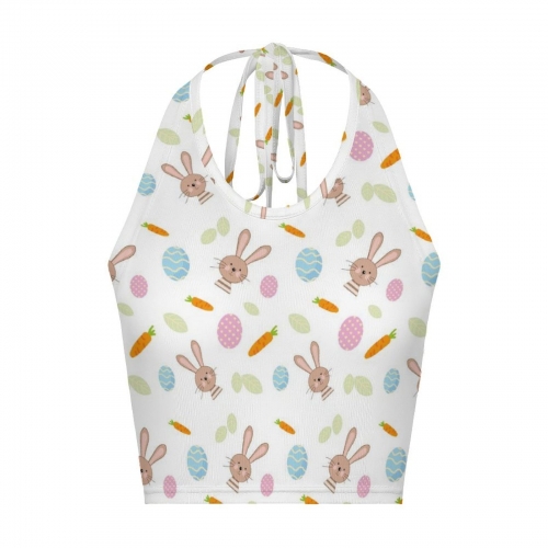 Women's Halter Neck Crop Tank Top