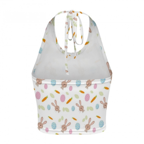 Women's Halter Neck Crop Tank Top