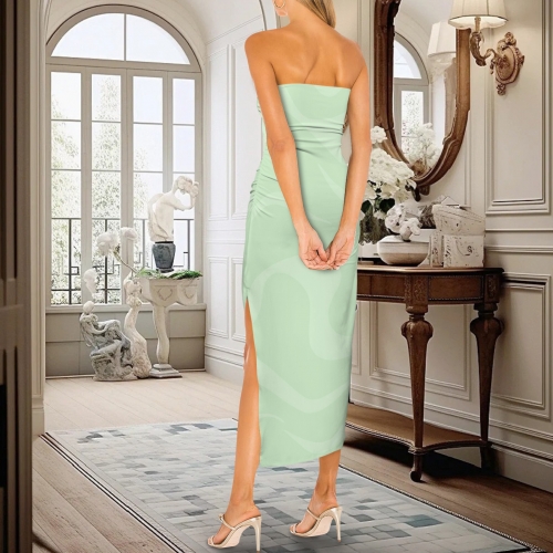 Women's Strapless Slit Maxi Dress