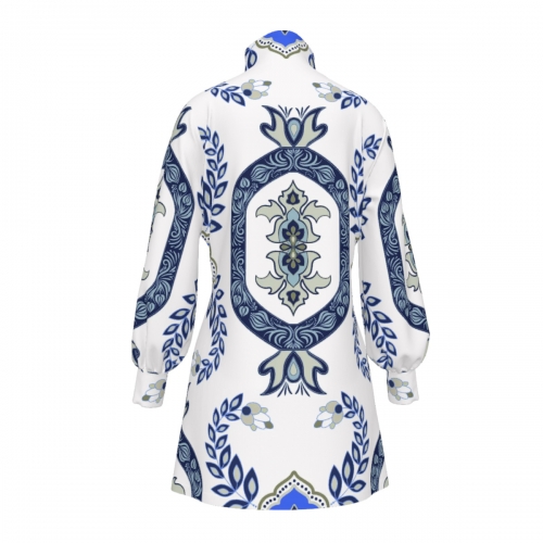 Turtleneck Lantern Sleeve Dress