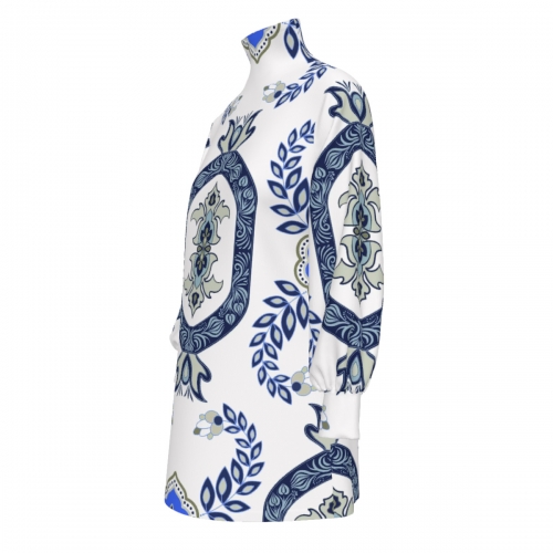 Turtleneck Lantern Sleeve Dress