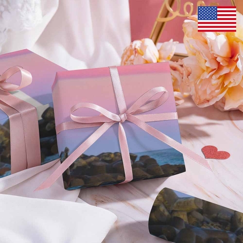 Gift Wrapping Paper-Coated Paper 120"x 22"(1 Roll) | Ships from USA