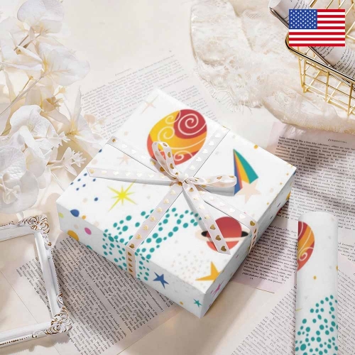 Gift Wrapping Paper-Coated Paper 120"x 22"（2 Roll） | Ships from USA