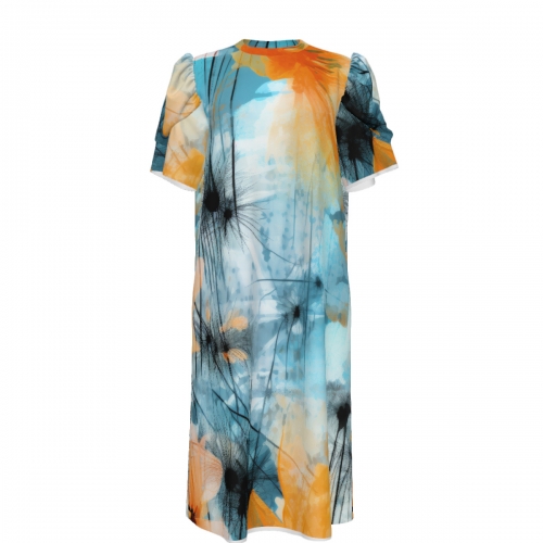 Women's Short Puff Sleeve T-Shirt Dress