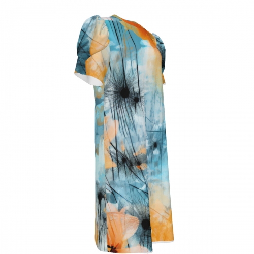 Women's Short Puff Sleeve T-Shirt Dress