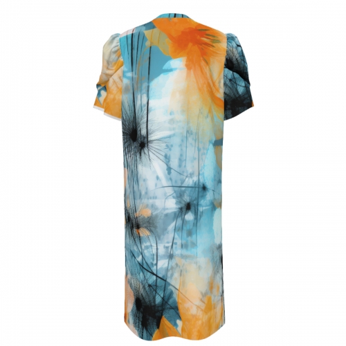 Women's Short Puff Sleeve T-Shirt Dress