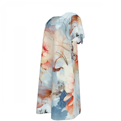 Women's V-Neck Short Sleeve Tie-Cuff Dress