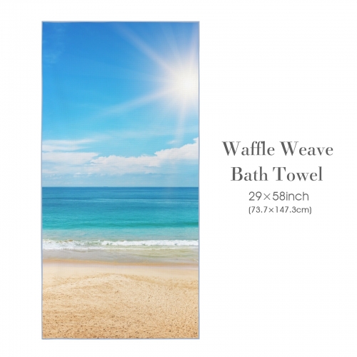 Waffle Weave Bath Towel 29×58inch | Ships from USA