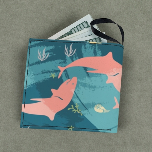 Drawstring Short Bi-Fold Wallet（Slim Multi-Card Holder）