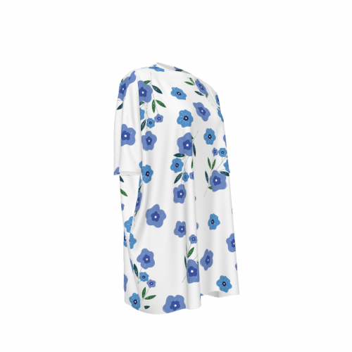 Women's Oversized Round Neck Drop Shoulder Dress with Pockets