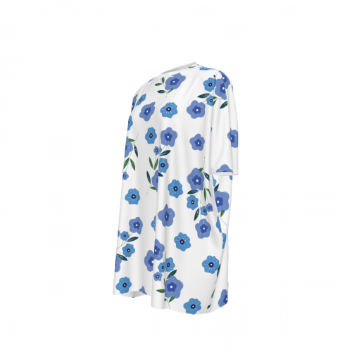 Women's Oversized Round Neck Drop Shoulder Dress with Pockets