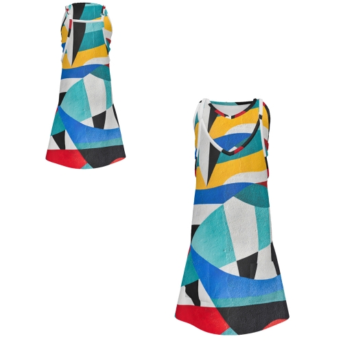 Children’s Sleeveless Romper Dress with Pockets