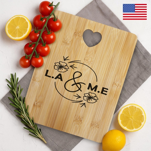 Custom Rectangle Bamboo Cutting Board (One Side Printing) | Ships from USA