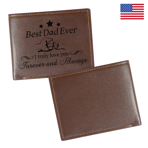 Custom Engraved PU Zippered Wallet(One Side Printing) | Ships from USA