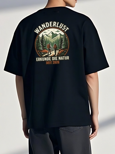 Cotton Short Sleeve T-shirt  (Front & Back Print) | Ships from Germany