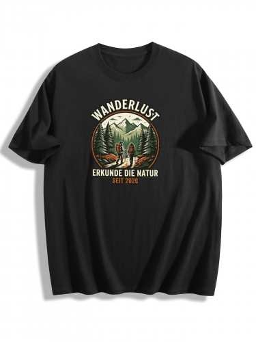 Cotton Short Sleeve T-shirt  (Front & Back Print) | Ships from Germany