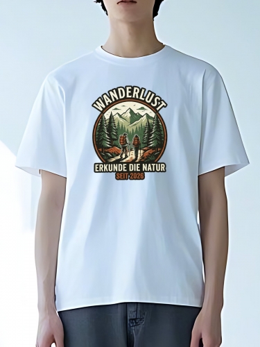 Cotton Short Sleeve T-shirt  (Front & Back Print) | Ships from Germany