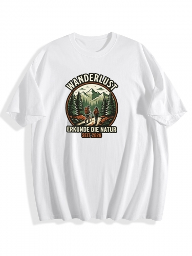 Cotton Short Sleeve T-shirt  (Front & Back Print) | Ships from Germany