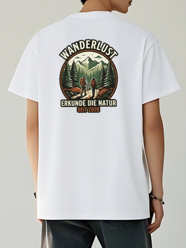 Cotton Short Sleeve T-shirt  (Front & Back Print) | Ships from Germany