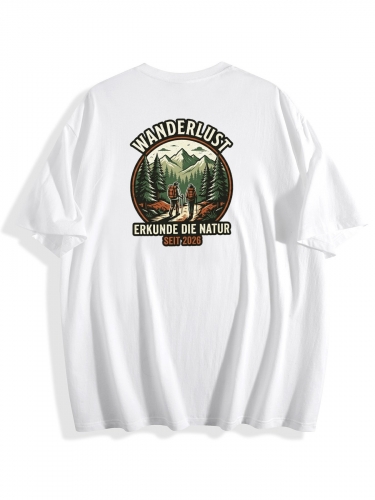 Cotton Short Sleeve T-shirt  (Front & Back Print) | Ships from Germany