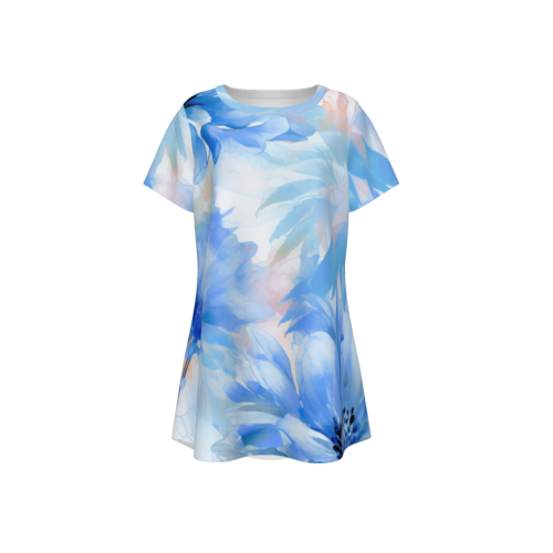 Women's Round Neck Short Sleeve T-shirt Dress