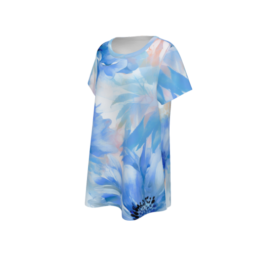 Women's Round Neck Short Sleeve T-shirt Dress