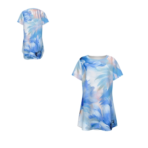 Women's Round Neck Short Sleeve T-shirt Dress