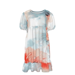 Women's Puff Sleeve Ruffle Dress