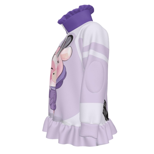 Girls’ Half-Zip Long-Sleeve Sweatshirt with Ruffle Hem