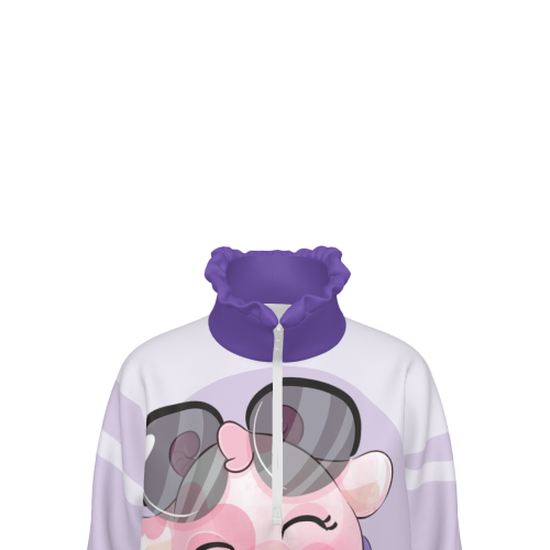 Girls’ Half-Zip Long-Sleeve Sweatshirt with Ruffle Hem