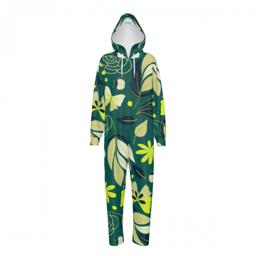 Men's Hooded Long Sleeve Zipper Jumpsuit