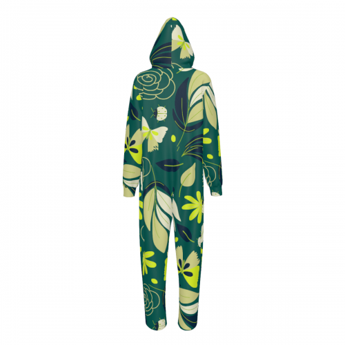 Men's Hooded Long Sleeve Zipper Jumpsuit