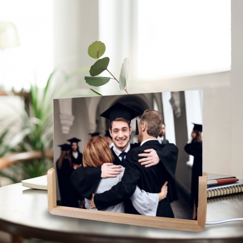 Acrylic Nigh Light 8" x 6" (U-Shaped Maple Base) | Ships from USA