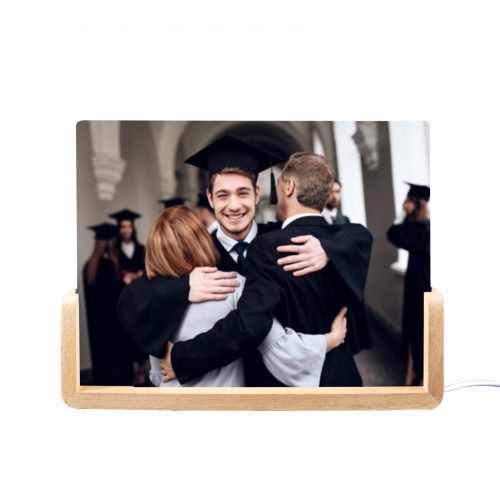 Acrylic Nigh Light 8" x 6" (U-Shaped Maple Base) | Ships from USA