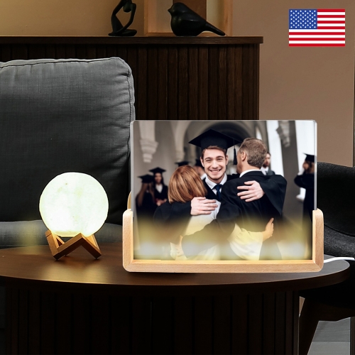 Acrylic Nigh Light 8" x 6" (U-Shaped Maple Base) | Ships from USA